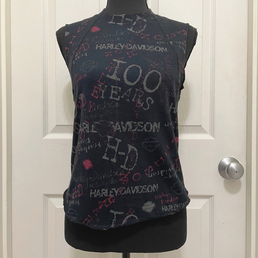 Vintage Harley Davidson 100th Anniversary Muscle Tank Top Big Moose Y2K M USA - Picture 5 of 12